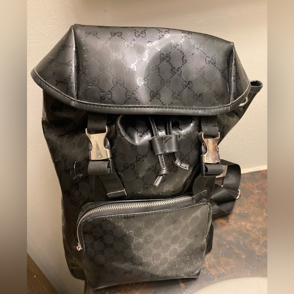 Gucci Black GG Supreme Backpack